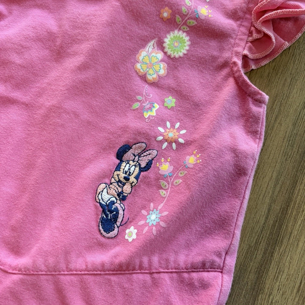 Vintage Minnie Mouse Disney Pink Embroidered T Shirt 18 Months - Picture 2 of 6